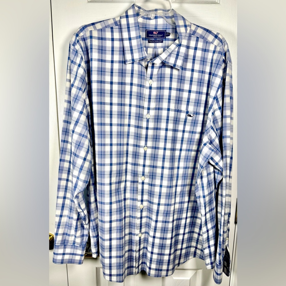 Vineyard Vines Shirt Mens Plaid Slim Fit Tucker Long Sleeve XXL
